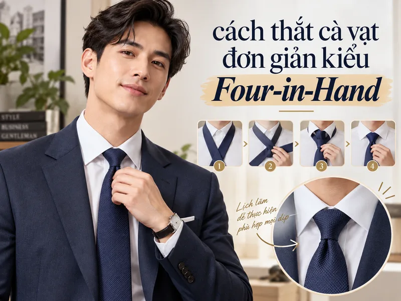Four-in-Hand là cách thắt cà vạt đơn giản, gọn và dễ học